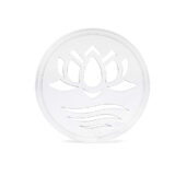 Transparente Abdeckkappe für Wasserfilter-Kartuschen mit eingestanztem Lotus-Logo.