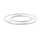 Skizze eines Adapterrings, der den oberen und unteren Behälter eines Glas-Wasserfiltersystems verbindet.