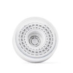 Aufsicht auf das weiße, runde und wiederbefüllbare Kalkfilter-Gehäuse für einen Wasserfilter von Lotus Vita.